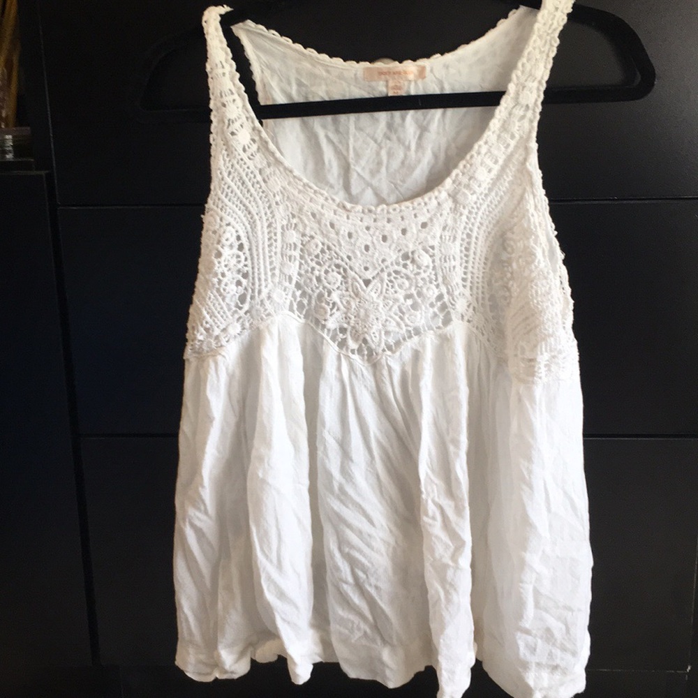 White knit blouse